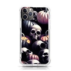 Halloween Party Skulls, Demonic Pumpkins Pattern Iphone 11 Pro 5 8 Inch Tpu Uv Print Case by Casemiro