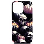 Halloween party skulls, Demonic pumpkins pattern iPhone 14 Pro Max Black UV Print Case Front