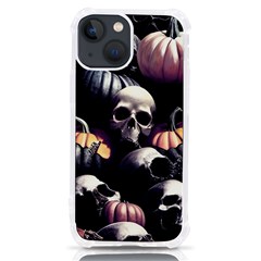 Halloween Party Skulls, Demonic Pumpkins Pattern Iphone 13 Mini Tpu Uv Print Case by Casemiro