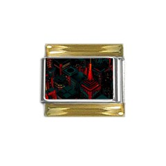 A Dark City Vector Gold Trim Italian Charm (9mm) by Proyonanggan