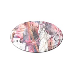 Vintage Landmarks Travel Sticker Oval (100 Pack) by Proyonanggan