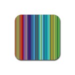 Color Stripes Rubber Coaster (Square) Front