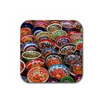 Art Background Bowl Ceramic Color Rubber Coaster (Square) Front