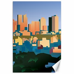 City Buildings Urban Dawn Canvas 20  X 30  by Bangk1t