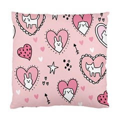 Cartoon Cute Valentines Day Doodle Heart Love Flower Seamless Pattern Vector Standard Cushion Case (two Sides) by Bangk1t