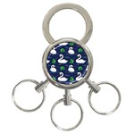 Swan Pattern Elegant Design 3-Ring Key Chain Front