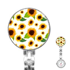 Sunflower Flower Seamless Stainless Steel Nurses Watch by Amaryn4rt