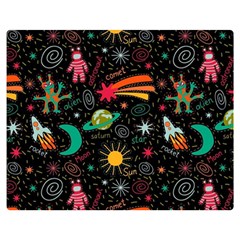 Seamless Pattern Space Two Sides Premium Plush Fleece Blanket (medium) by Amaryn4rt