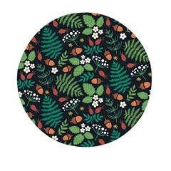 Pattern Forest Leaf Fruits Flowers Motif Mini Round Pill Box by Amaryn4rt