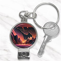 Fire Flame Burn Hot Heat Light Burning Orange Nail Clippers Key Chain by pakminggu