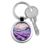 Lavender Flower Tree Key Chain (Round) Front