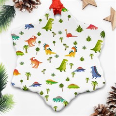 Vector Baby Dino Seamless Pattern Ornament (snowflake) by Grandong