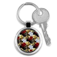 Roses Seamless Pattern Key Chain (round) by Grandong