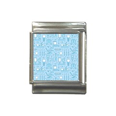 Dentist Blue Seamless Pattern Italian Charm (13mm) by Grandong