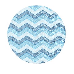 Seamless Pattern Of Cute Summer Blue Line Zigzag Mini Round Pill Box (pack Of 5) by Grandong