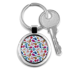 Sea Creature Themed Artwork Underwater Background Pictures Key Chain (round) by Grandong