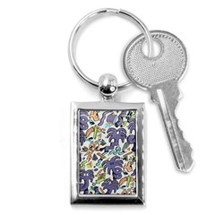 Purple Orange Green Blue Cartoon Key Chain (rectangle) by Grandong