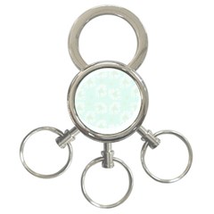 Mazipoodles Bold Daisies Spearmint 3-ring Key Chain by Mazipoodles