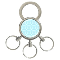 Mazipoodles Baby Blue Check Donuts 3-ring Key Chain by Mazipoodles