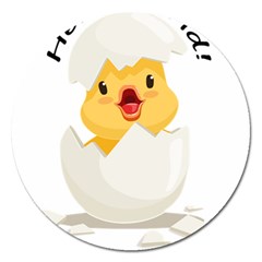 Cute Chick Magnet 5  (round) by RuuGallery10