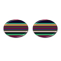 Horizontal Lines Colorful Cufflinks (oval) by Grandong