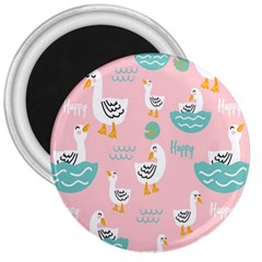 Cute Happy Duck Gift Card Design Seamless Pattern Template 3  Magnets by pakminggu