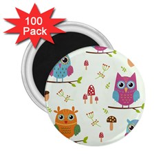 Forest-seamless-pattern-with-cute-owls 2 25  Magnets (100 Pack)  by pakminggu