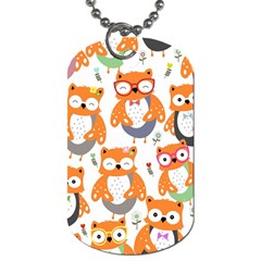 Cute-colorful-owl-cartoon-seamless-pattern Dog Tag (one Side) by pakminggu