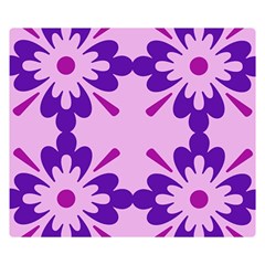 Pink And Purple Flowers Pattern Premium Plush Fleece Blanket (small) by shoopshirt