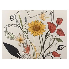 Woman Flower Pattern Premium Plush Fleece Blanket (extra Small) by pakminggu