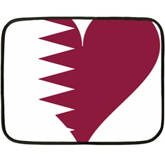 Heart-love-flag-qatar Fleece Blanket (mini) by Bedest