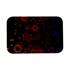 Abstract Red Geometric Open Lid Metal Box (silver)   by Cowasu