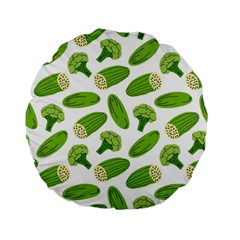 Vegetable Pattern With Composition Broccoli Standard 15  Premium Flano Round Cushions by pakminggu