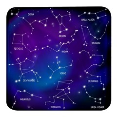 Realistic Night Sky With Constellations Square Glass Fridge Magnet (4 Pack) by Cowasu