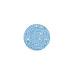 Dentist Blue Seamless Pattern 1  Mini Buttons Front