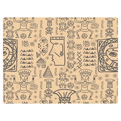 Aztec Tribal African Egyptian Style Seamless Pattern Vector Antique Ethnic Two Sides Premium Plush Fleece Blanket (extra Small) by Bedest