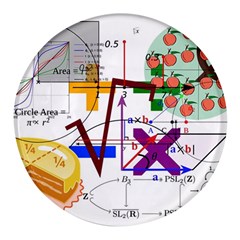 Mathematics Formula Physics School Round Glass Fridge Magnet (4 Pack) by Bedest