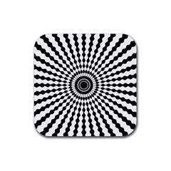 Starburst-sunburst-hypnotic Rubber Coaster (square) by Bedest