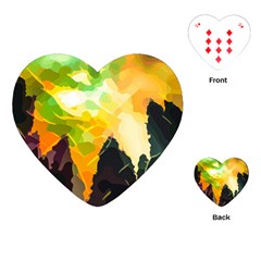 Forest-trees-nature-wood-green Playing Cards Single Design (heart) by Bedest