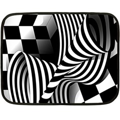 Op-art-black-white-drawing Fleece Blanket (mini) by Bedest