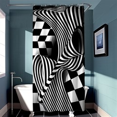 Op-art-black-white-drawing Shower Curtain 36  X 72  (stall)  by Bedest