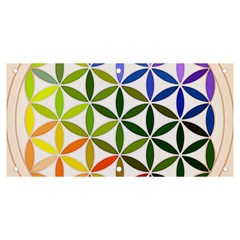 Mandala Rainbow Colorful Banner And Sign 6  X 3  by Bedest