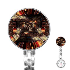 Library-tunnel-books-stacks Stainless Steel Nurses Watch by Bedest