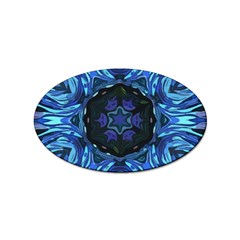 Background-blue-flower Sticker (oval) by Bedest