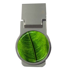 Green-leaf-plant-freshness-color Money Clips (round)  by Bedest