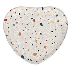 Terrazzo Natural Stone Pattern Art Heart Glass Fridge Magnet (4 Pack) by pakminggu