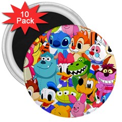 Illustration Cartoon Character Animal Cute 3  Magnets (10 Pack)  by Cowasu