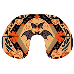 Bat Pattern Travel Neck Pillow by Valentinaart