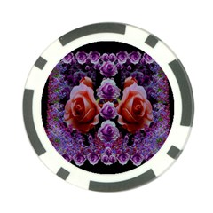 Night So Peaceful In The World Of Roses Poker Chip Card Guard by pepitasart