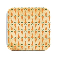 Patter-carrot-pattern-carrot-print Square Metal Box (black) by Cowasu